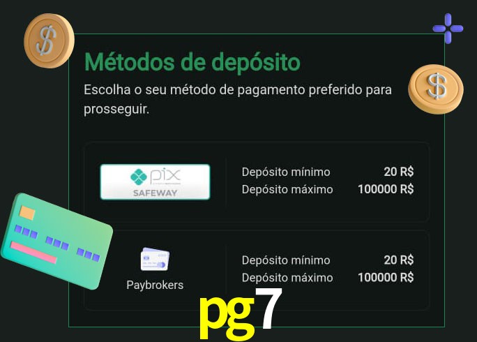 O cassino pg7 oferece uma grande variedade de métodos de pagamento